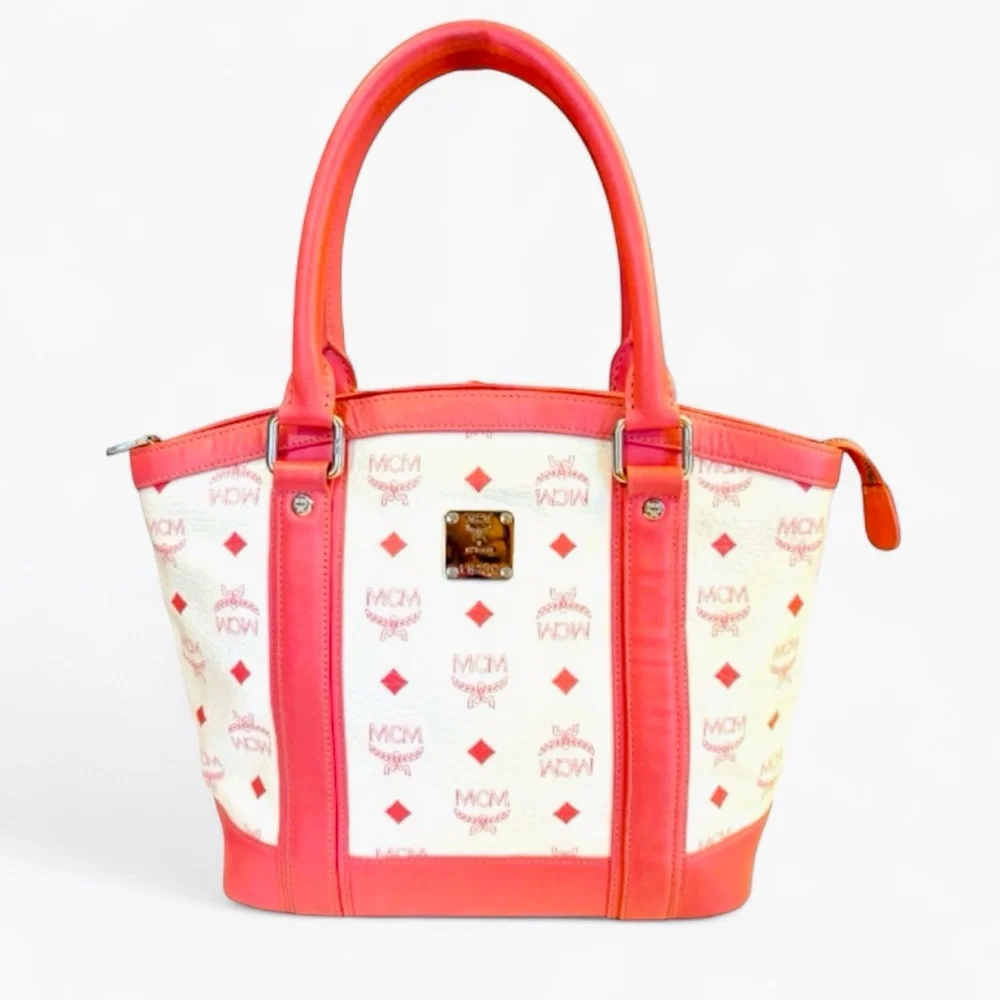 MCM Princess White & Pink Tote Bag, EUC